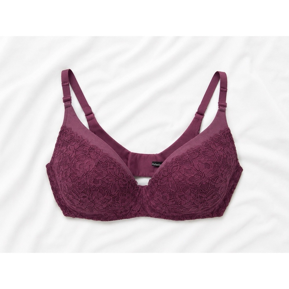 TORRID CURVE 360 Back Smoothing Lightly Lined Bra Deep V Plunge Berry‎ Rose 42D